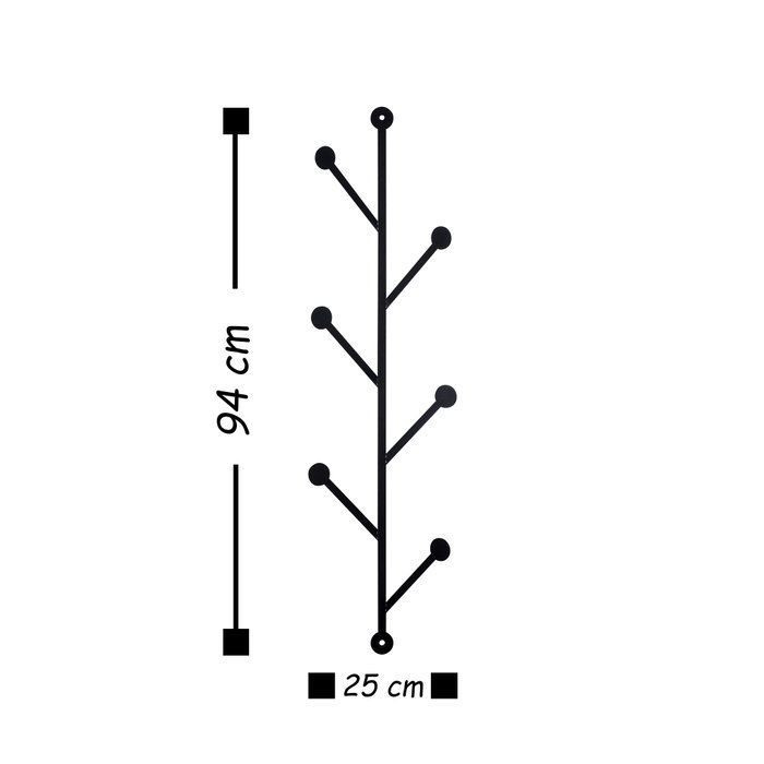 Wallity Rod 2 Gancho de Pared de Metal Negro Wallity Rod 2 Gancho de Pared de Metal Negro